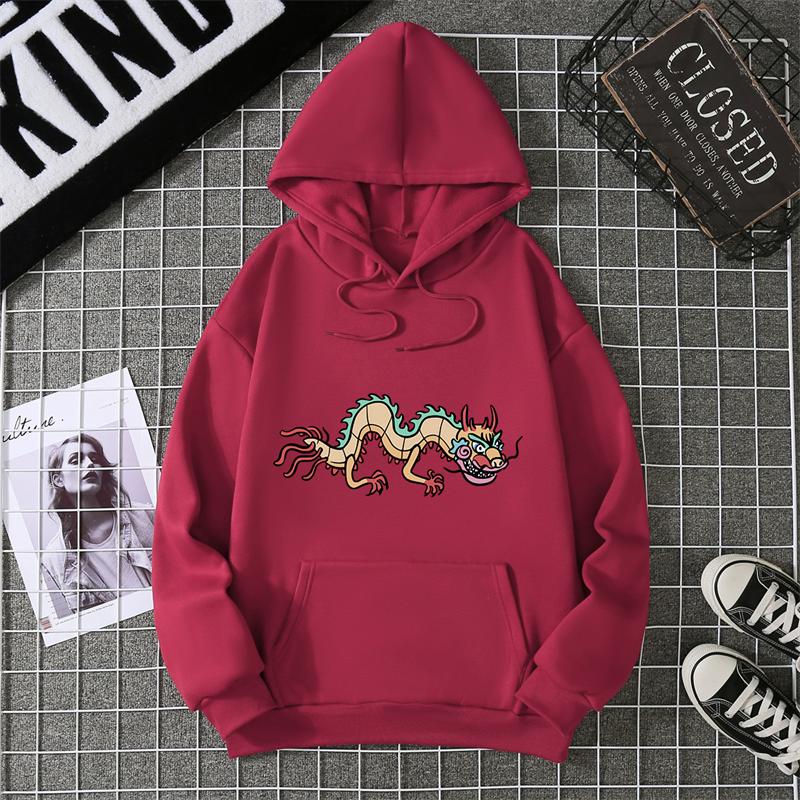 Thickened Fleece Hooded Sweatshirt Pullover Outer Wear Printed Autumn Winter Warm Sweatshirt Women's Oversize Clothes
