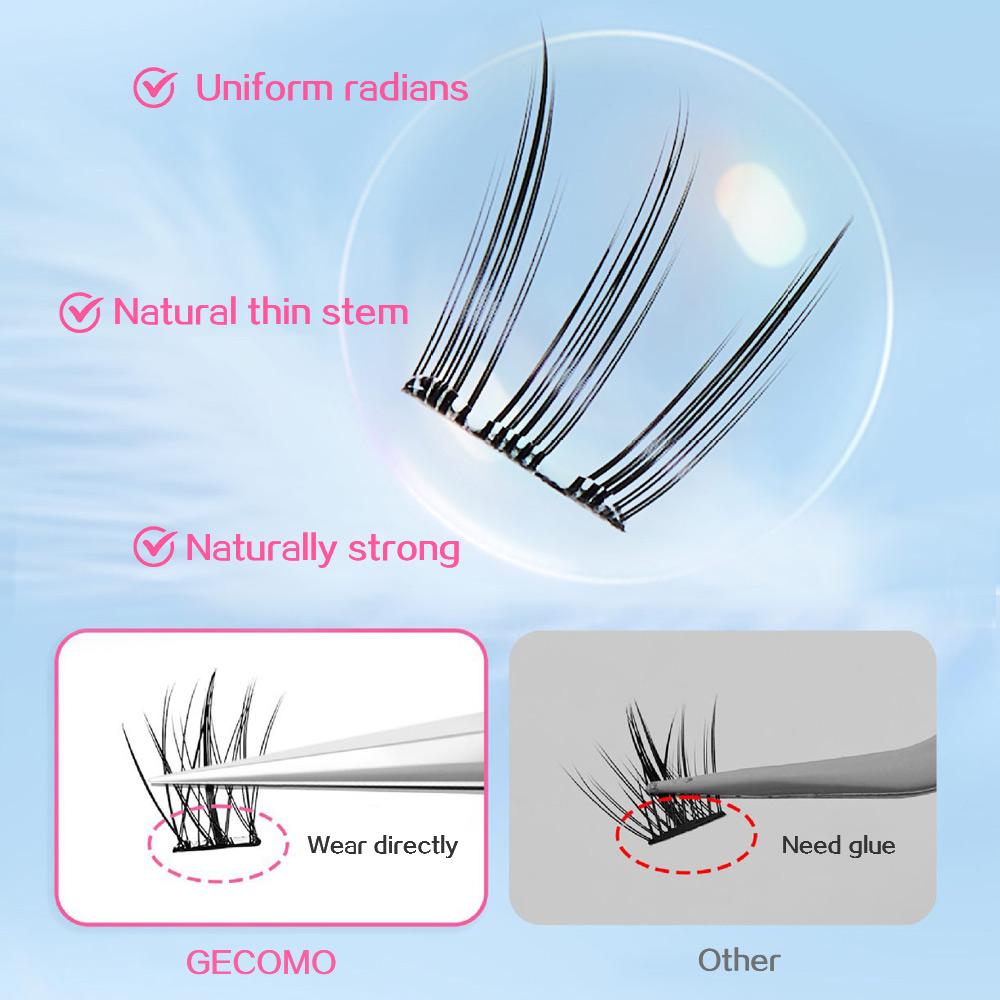 Натуральные самоклеящиеся накладные ресницы 36 пучков одиночные пучковые ленивые накладные ресницы без клея LC C завитые 10-13 мм