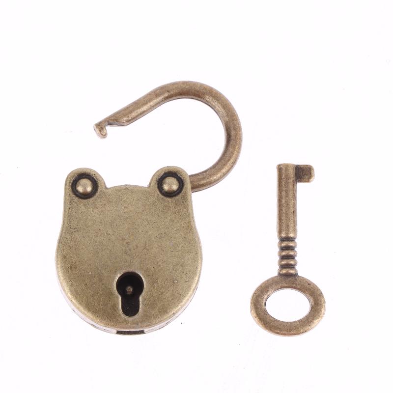 1/3 Sets Diary Hardware Locks Mini Bear Head Lock Antique Alloy Keys Padlocks Old Vintage Bear Padlock For Boxes Luggage Bags
