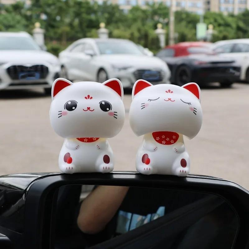 Солнечный кот удачи украшения для автомобиля приборная панель центральная консоль милый кот удачи кивающий орнамент аксессуары для украшения салона автомобиля