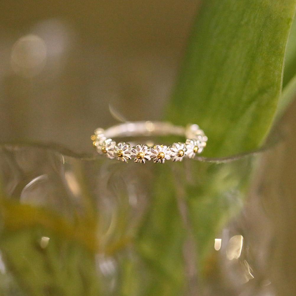 Винтажные кольца-ромашки для женщин, регулируемое кольцо с открытием, ювелирный подарок на Рождество, день рождения, День святого Валентина