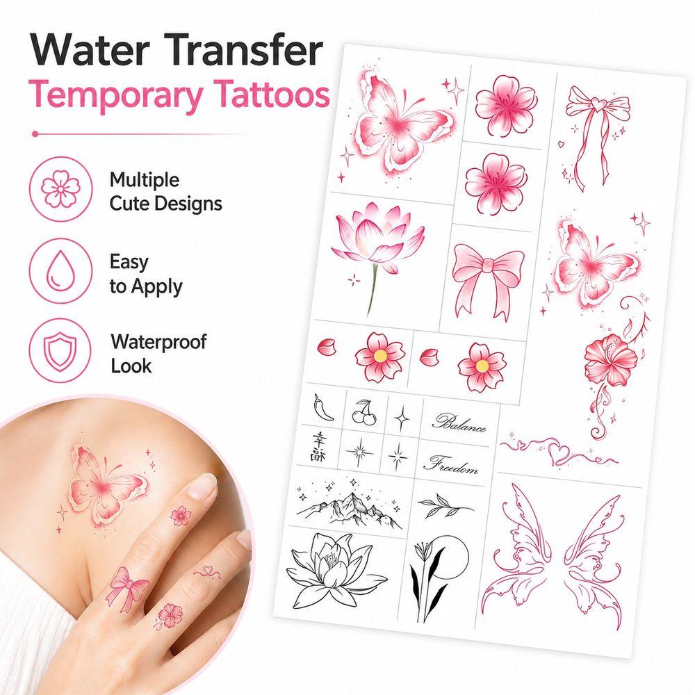 Water Transfer Paper Butterfly Temporary Tattoo Stickers Fake Tattoo Stickers Body Art