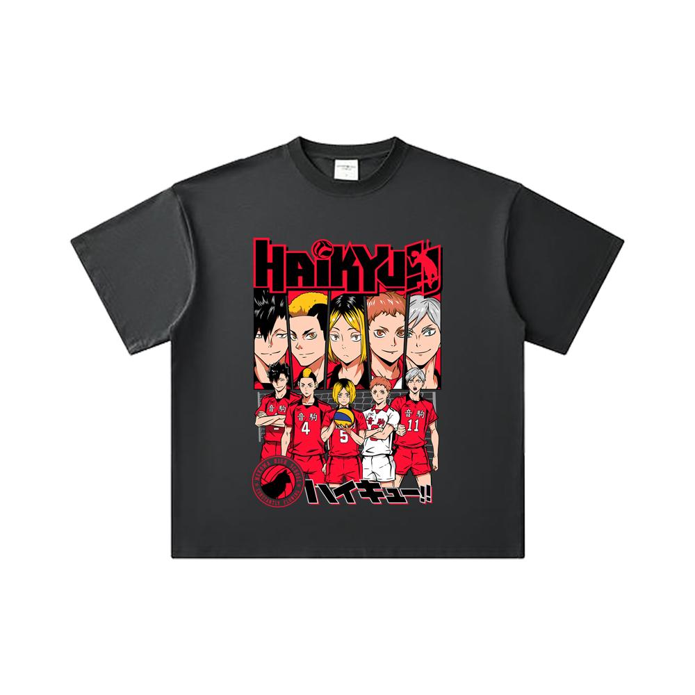 260 GSM Double Yarn 32 Count 100% Cotton Haikyu V8 Nekoma High Print Unisex Heavy Cotton T Shirt… More