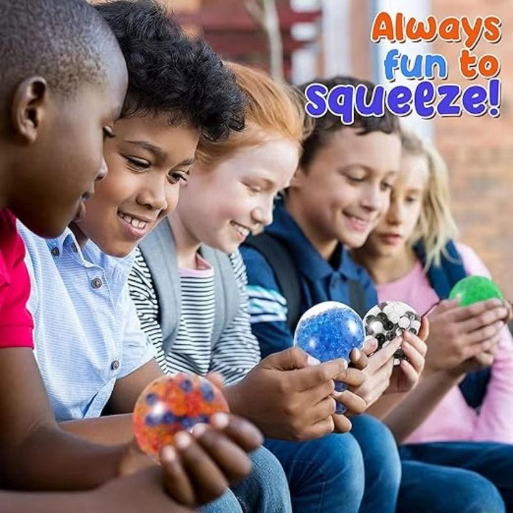 10pcs Solid Water Ball Pinching Toy Squeezing Acne Rainbow Ball Squeeze Toys Children Birthday Gift