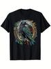 Men's Viking Raven Graphic T-Shirt - Odin's Midgard Thor Walhalla Design, Black