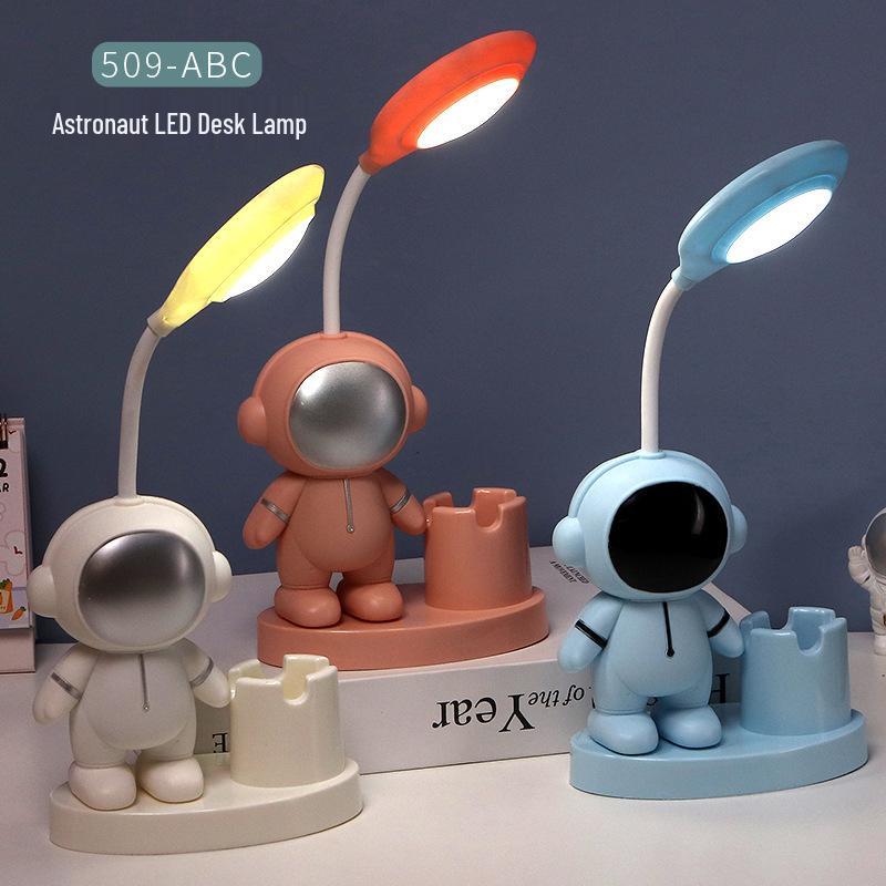 Creative Cartoon LED Desk Lamp with Multi-Function and Eye Protection for Student Reading and Children's Bedside Use