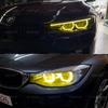 For BMW 3 Series F30 F31 F34 2012-16 Lemon Yellow Color Rings DTM U Style Light LED Angel Eyes Kit CS CSL Style Car Accessories