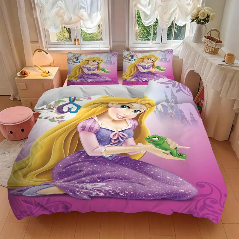 Princess Rapunzel'S Garden Print 3Pcs Bedding Setduvet Cover With 2 Bedropillowcase Home Birthday Gift