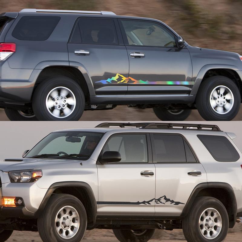 2PCS Car Door Side Stickers For Toyota 4Runner Sport Stripes Vinyl Decals Self-adhesive Auto Body Decoration Decals Accessories