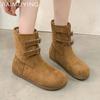 Меховые женские ботильоны замшевые туфли на плоской подошве женские 2025 тренд зимняя мода новый бренд дизайнерское платье прогулочные удобные повседневные женские ботинки