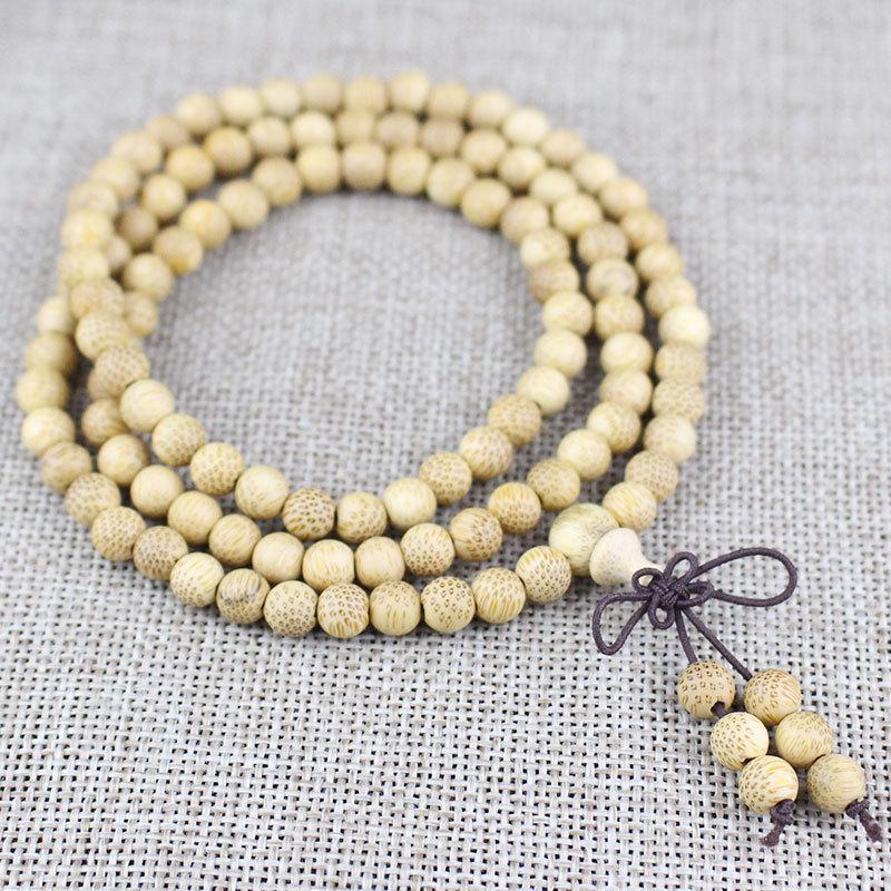 Золотой бамбуковый браслет со 108 бусинами, узор «рыба и икра», четки 6/8/10 мм для мужчин и женщин, деревянные аксессуары.