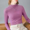 Semi-turtleneck Bottoming Shirt Women's New Women's Clothing Modal Long-sleeved T-shirt Warm Inside with Fleece Thickened Top