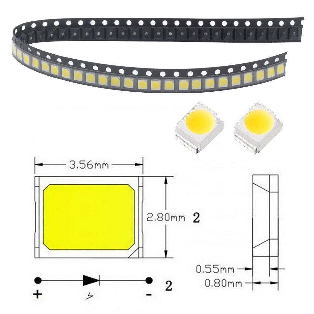 1000 шт., белый, красный, зеленый, синий, желтый, розовый, УФ-мощность, топ 3528 1210 SMD SMT, чипы «сделай сам», светодиодный диод, декоративная лампа, супер яркая