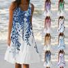 Women's Vest Dresses Summer Spring Pleated Bohemian Dresses Cute Sleeveless Flowing Beach Straight T-Shirt Tank Dresses Round Neck Dresses