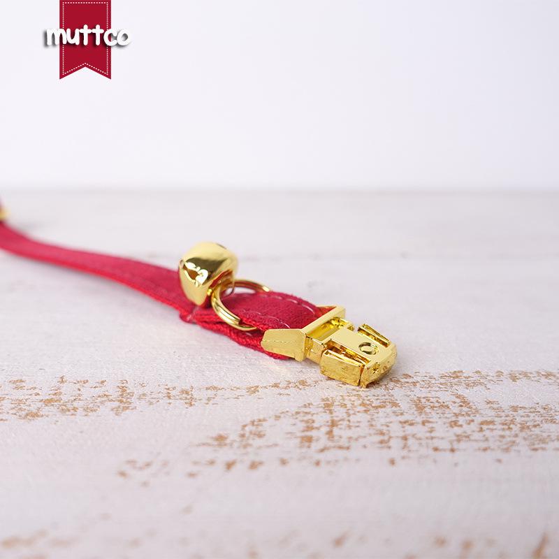MUTTCO Утолщенный Мягкий Ошейник для Кошки с Платиновой Пряжкой UCC-020B