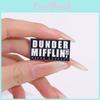 Trendy Alloy Dunder Mifflin Brooch Minimalist Black And White Geometric Design