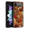 Мультяшный лист Жесткий ПК Чехол для Телефона Для Samsung Galaxy Z Flip 7 6 5 4 Черная Крышка Для Galaxy Z Flip 3 Складной Корпус Fundas Capa Сумка