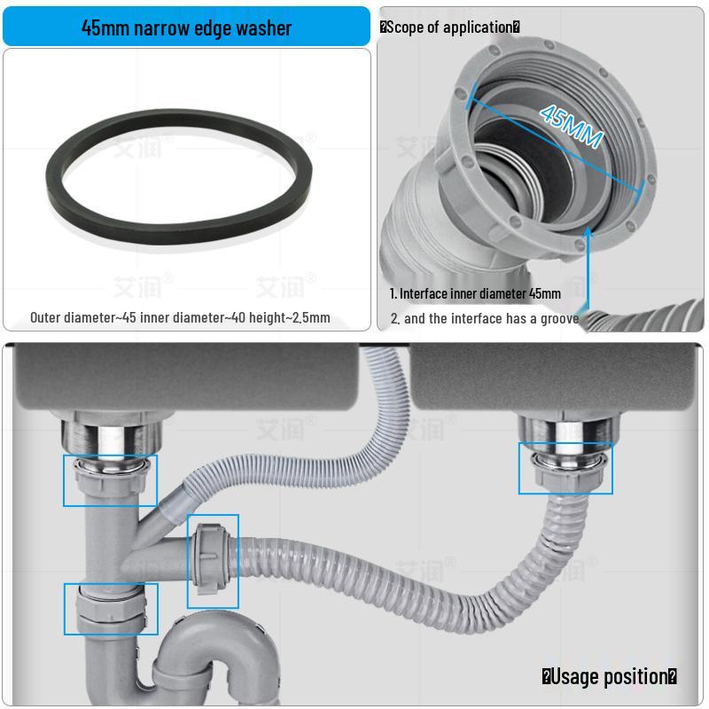 Резиновое уплотнительное кольцо для кухонной мойки для прокладки сливной трубы
