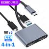 Док-станция USB C 4-в-1 Адаптер с двумя HDMI 4K@60Hz USB 3.0 HUB Адаптер-разветвитель Type C на HDMI USB C OTG Для ноутбука Macbook