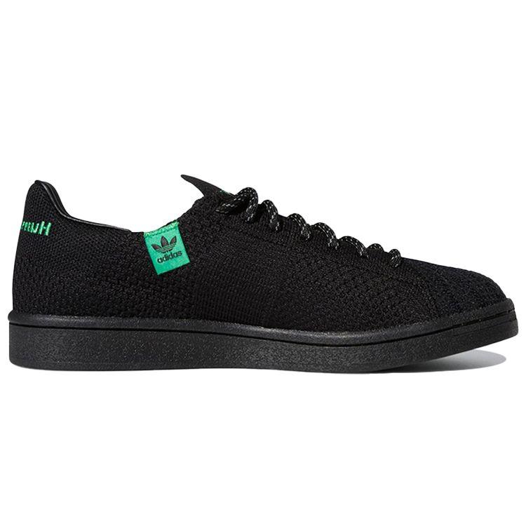 Pharrell x adidas Superstar Primeknit Черные Унисекс Кроссовки Основной Черный Ярко-зеленый GX0195