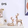 2 шт., парная фигурка оленя, стоящая, лежащая, статуя оленя из смолы, скульптура лося, рождественская, для домашнего офиса, книжной полки, украшения для рабочего стола, орнамент