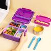 Lunchbox Kids School Portable Kids Lunch Box with Cutlery Cartoon Bento Box with Stainless Steel Soup Bowl Removable Divider