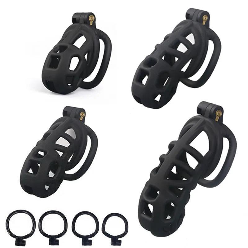 Male Chastity Cage Erotic Urethral Lock Sex Toys Device Penis Ring Male with 4 Size SM Products Cage Penis Sleeve