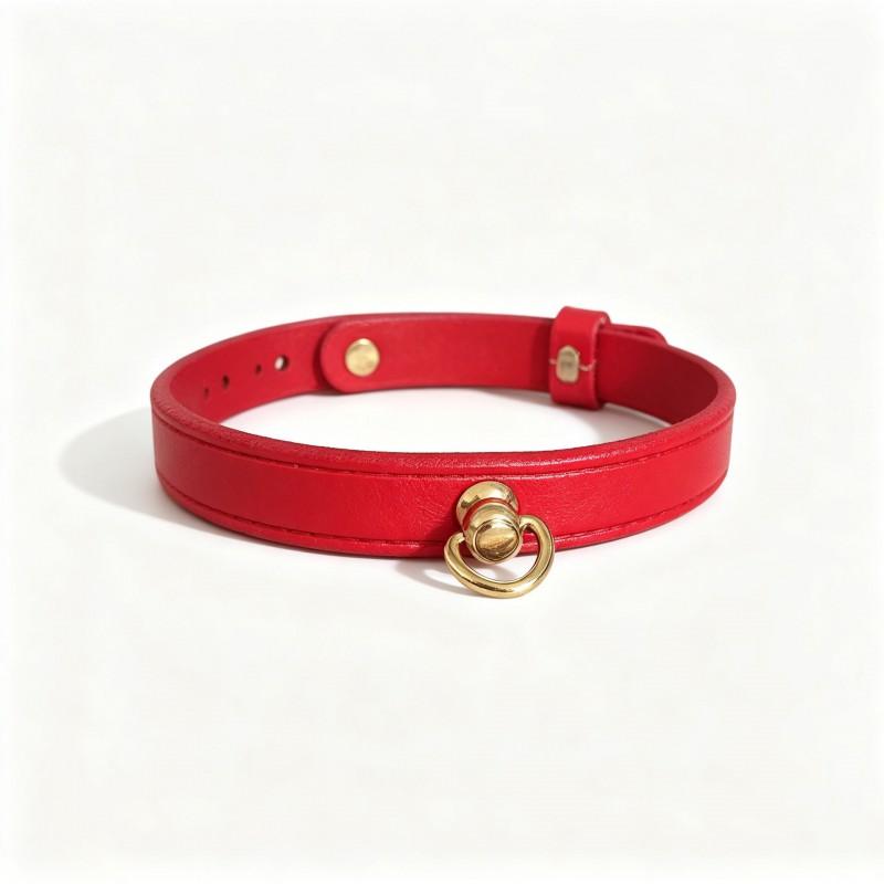 Genuine Leather Pet Collar Small Dogs Cats Adjustable Neck Strap With Bell