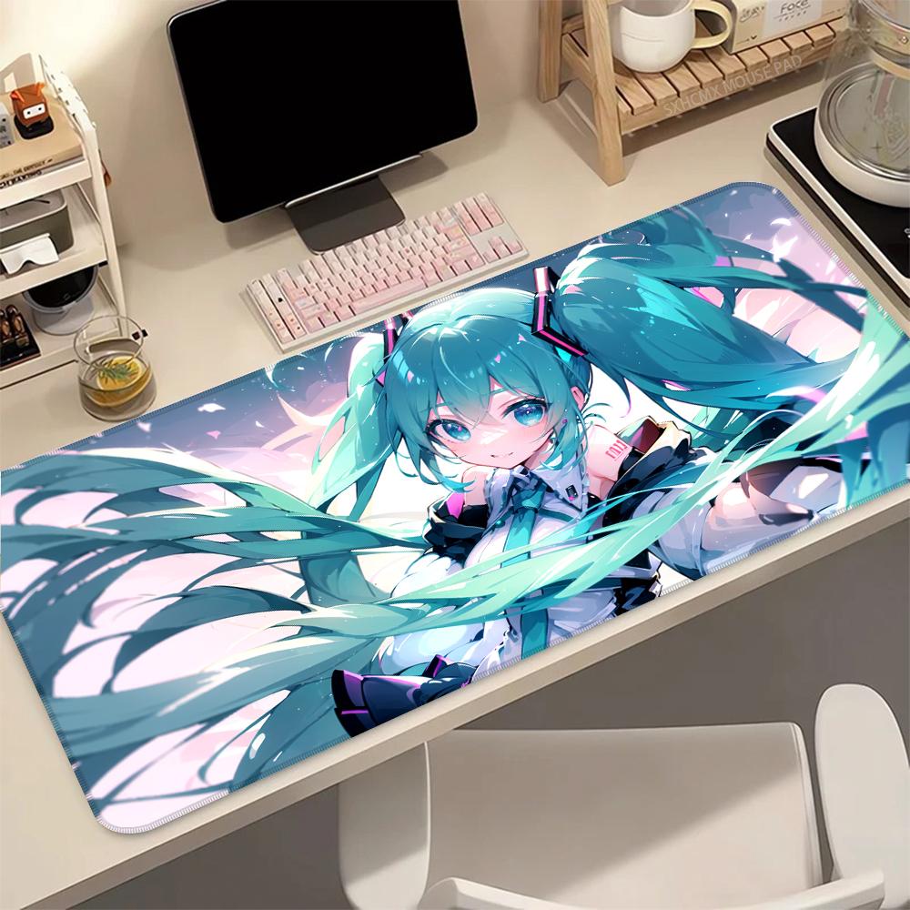 Anime HHatsune MMiku Pink Sakura Kawaii Large x Extended Mouse Pad Non Slip Desk Mat Keyboard Rug for PC Gamer Laptop