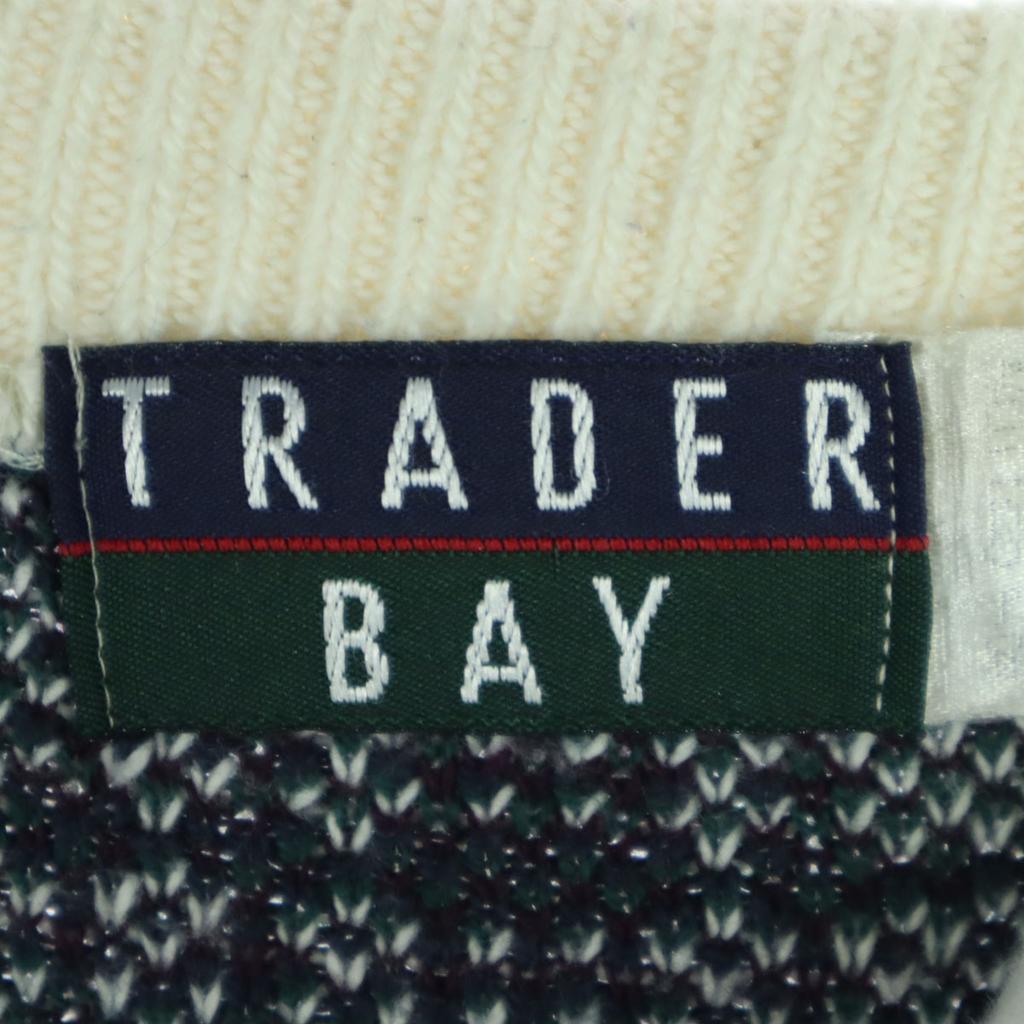 TRADER BAY 90s Old Check Pattern Long sleeve sweater green Men's Used