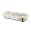 Stainless Steel Snack Containers Divided Condiment Box with Lids Lunch Box