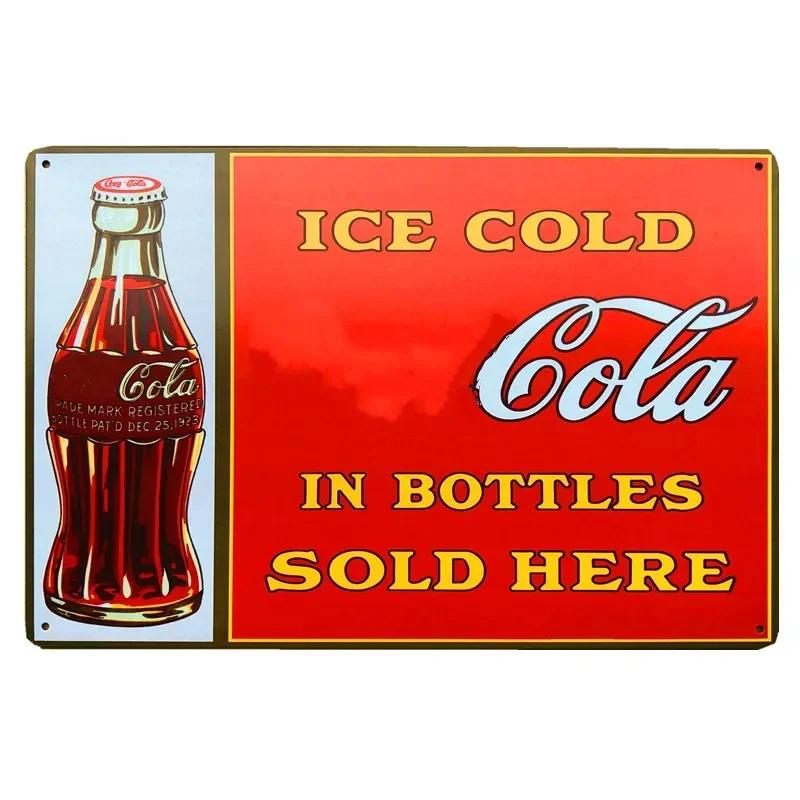 Винтажный Плакат Напитка Cola UP Металлические Жестяные Вывески Табличка Напитки Ретро Художественные Постеры для Кухни Бара Паба Клуба Домашней Мастерской Настенный Декор