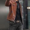 Осенне-зимняя кожаная куртка, красивая трендовая мотоциклетная одежда, универсальная кожаная куртка с лацканами, мужская одежда