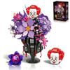 1109PCS Clown Flower Bouquet Building Blocks Gothic Botanical Collection Desktop Ornaments Holiday Decoration Toy Gift For Adult