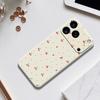 For iPhone 17 Pro Case Red Cherry Pattern Printing Straight Edge TPU Phone Back Cover