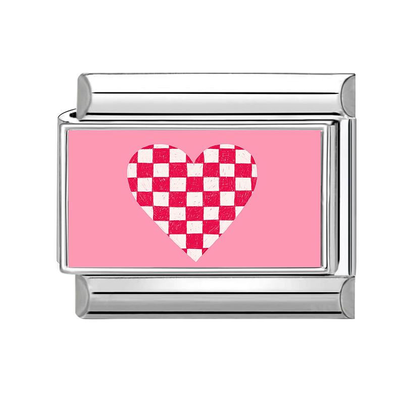 New Pink Love Series Y2K Cute Cat Dolphin Heart Italian Charm Links Fit 9mm Stainless Steel Bracelet Girls' DIY Making Jewelry