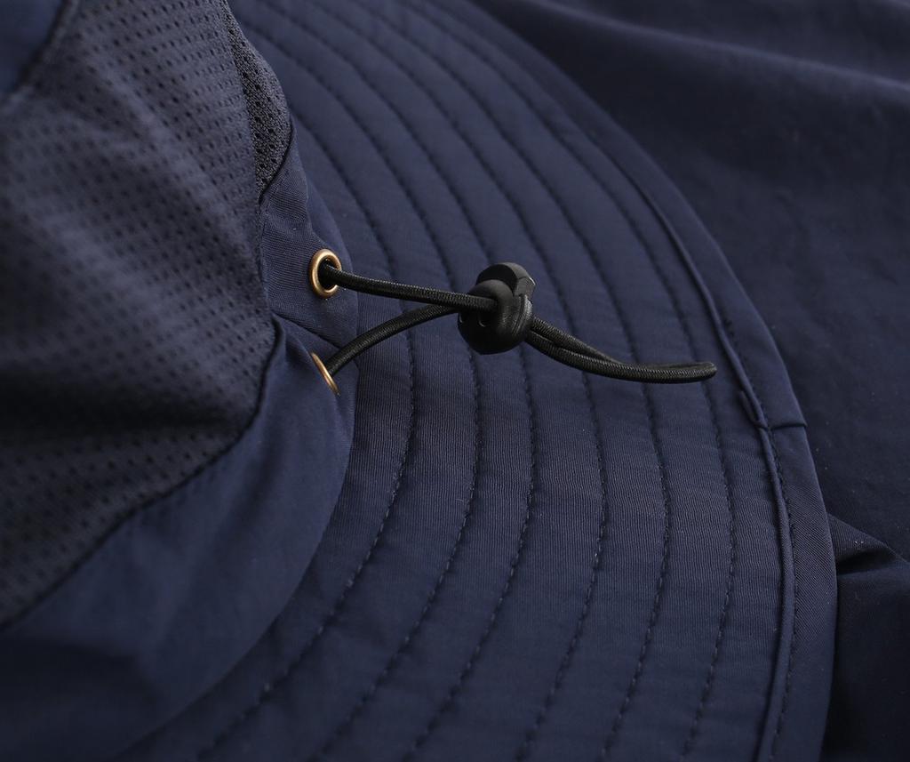 Outdoor Unisex Mesh Safari Wide Sun Farm Work UV Protection Hat [Connectyle] UPF50+ Hat, Brim, Protection, Hat, (Navy Blue)