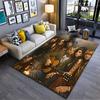 Rock Band Area Rug, Classic Rock Group Guitar Candle Group Portrait Vintage Print, Music Lover Man Cave Decor, Non-Slip Mat
