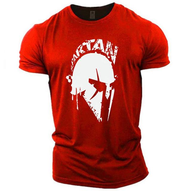 Мужская футболка Spartan Warrior 3D Print Oversize Футболка Летняя футболка с круглым вырезом и короткими рукавами Высококачественная одежда Свободный дышащий топ