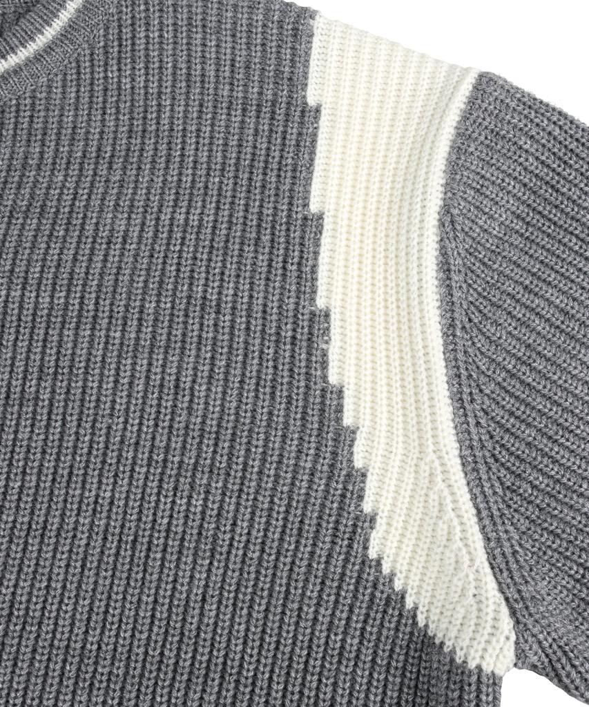 NODU Varsity Two-Way Zip-Up Knit [Gray]