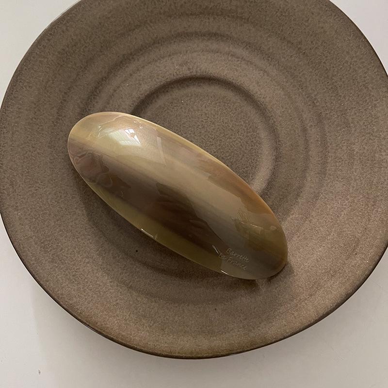 Корейская заколка для волос с уксусной кислотой, пружинная заколка для девочек, французская большая шпилька, головной убор, глянцевая эллиптическая дуга, шпилька, аксессуары для волос