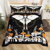 Butterfly And Death Moth Duvet Cover Queen Gothic Skull Flower Star Sky Moon Bedding Set Polyester Boho Exotic Black Quilt Cover
