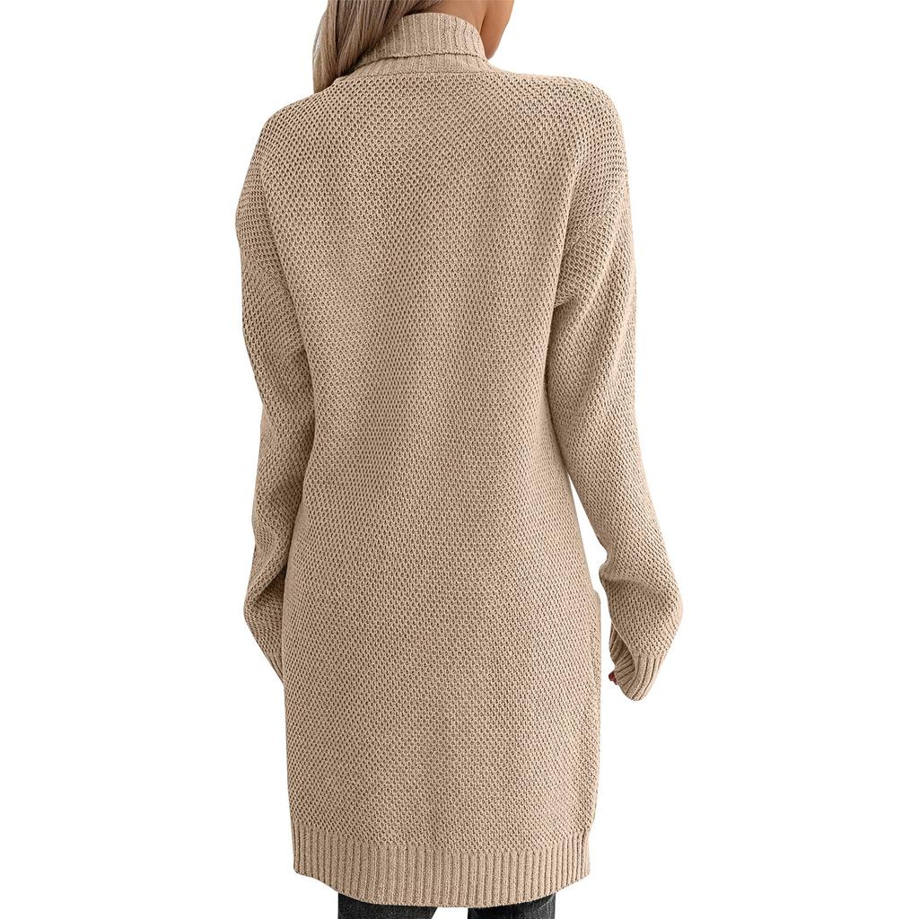 Женские кардиганы большого размера, однотонный мягкий вязаный кардиган с длинными рукавами и карманами