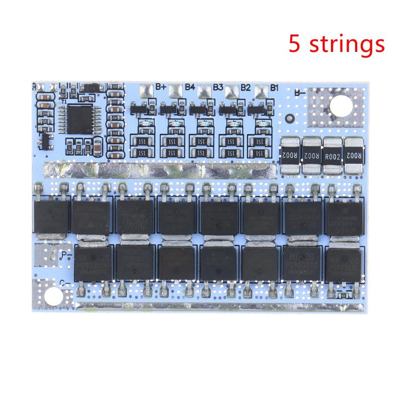 Плата защиты аккумулятора BMS 3S 4S 5S 3,7 В 100 А с балансировкой для DIY-аккумулятора из литий-полимерных ячеек