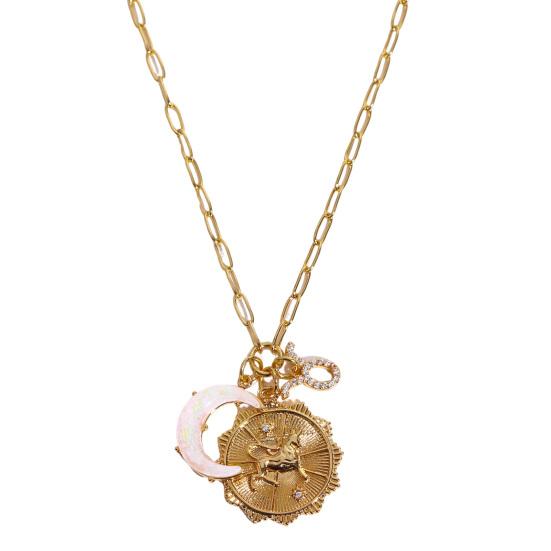 Yousheng Ожерелье-подвеска из искусственного лунного опала 12 созвездий Изысканное исполнение Удобное в носке Ожерелье-шарм