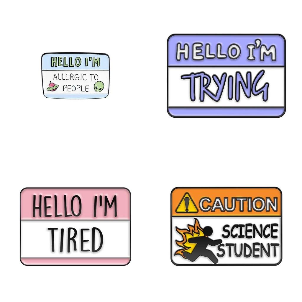 Креативный красочный набор значков с буквами Очаровательные металлические броши для очаровательных аксессуаров