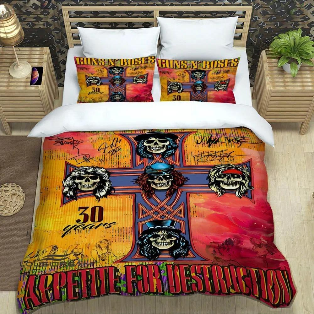 Rock Band Guns N' Roses Bedding Sets Exquisite Bed Supplies Set Duvet Cover Bed Comforter Set Bedding Set Luxury Birthday Gift
