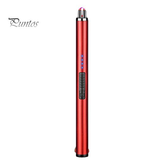 USB Rechargeable Electric Long Kitchen Ignition Stick Hanging Buckle Design Stove Windproof LED Flameless Pulse Igniter