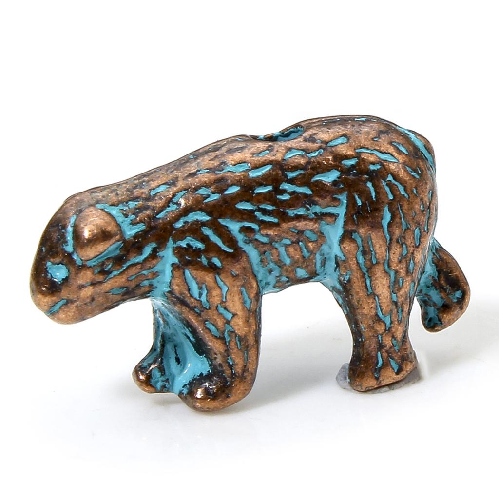 20 PCs Antique Copper Blue Animal Beads Zinc Alloy Patina Spacer Beads For DIY Charm Jewelry Making Antique Copper Blue Animal