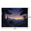 2D Night Mountain Tapestry Starry Sky Forest Sunset Scenery Wall Art